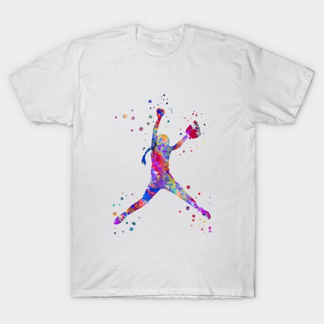 Girl baseball T-Shirt by RosaliArt